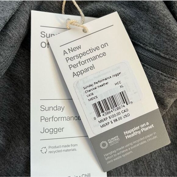 Vuori NWT Sunday Performance Jogger pants Charcoal size XL - Picture 5 of 7